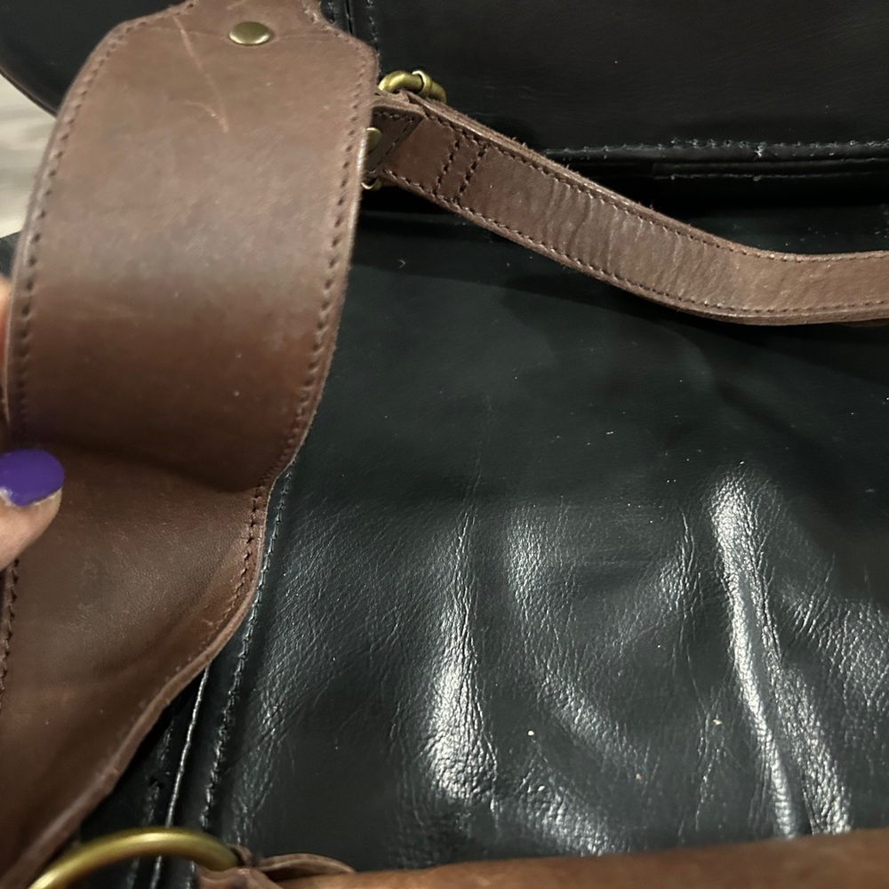 Pendleton Brown And Red Patterned Cowhide Leather… - image 5